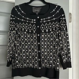 St. John Couture bead embroidery cardigan